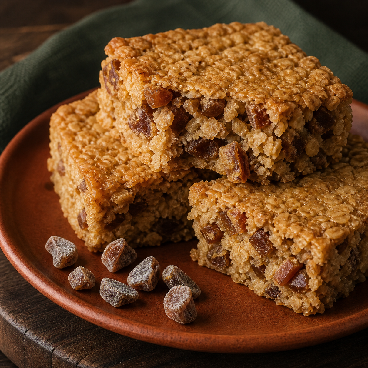 Flapjacks made with organic chopped dates