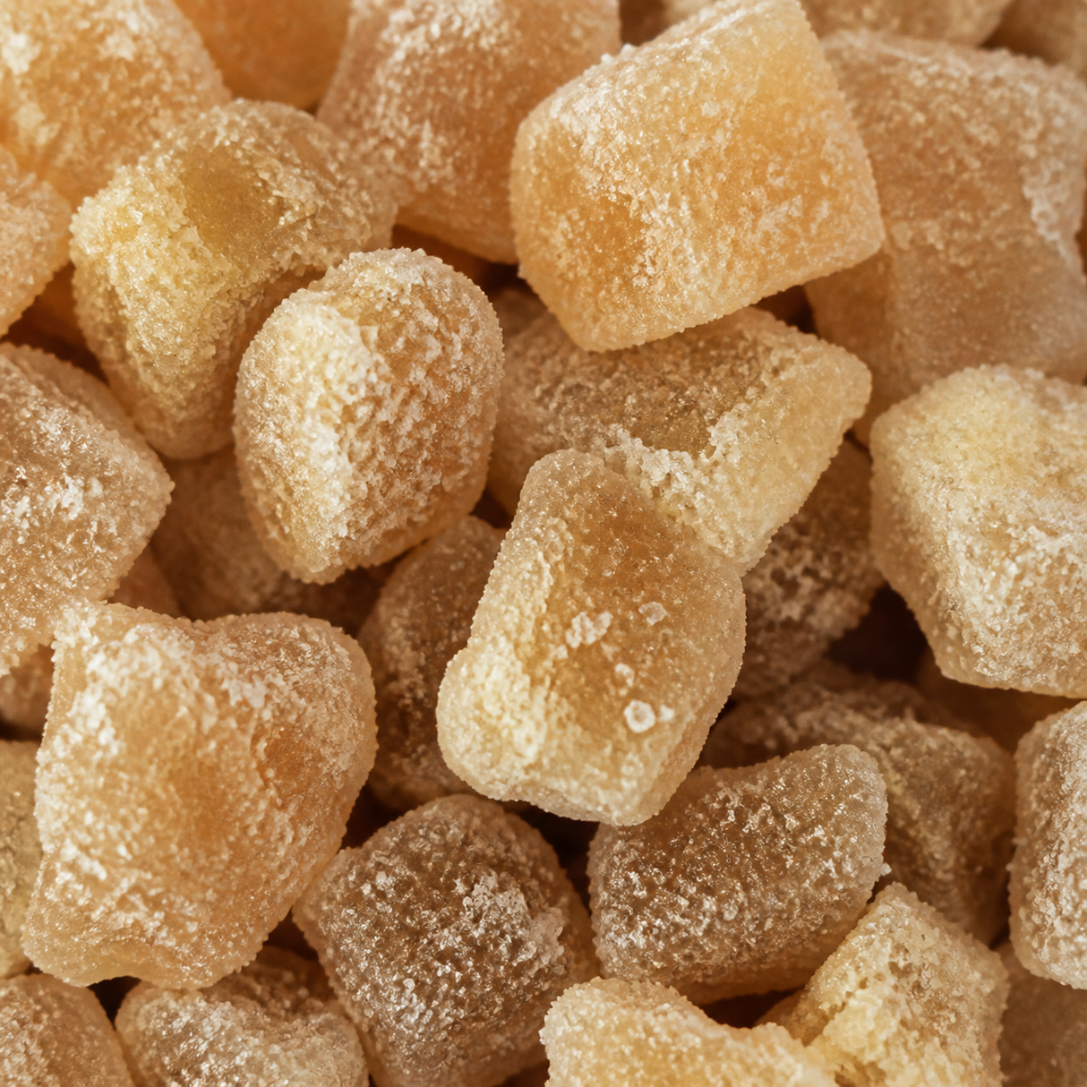Organic Crystallised Ginger extreme ingredient close-up