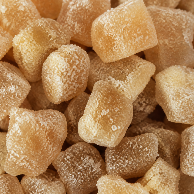Organic Crystallised Ginger extreme ingredient close-up