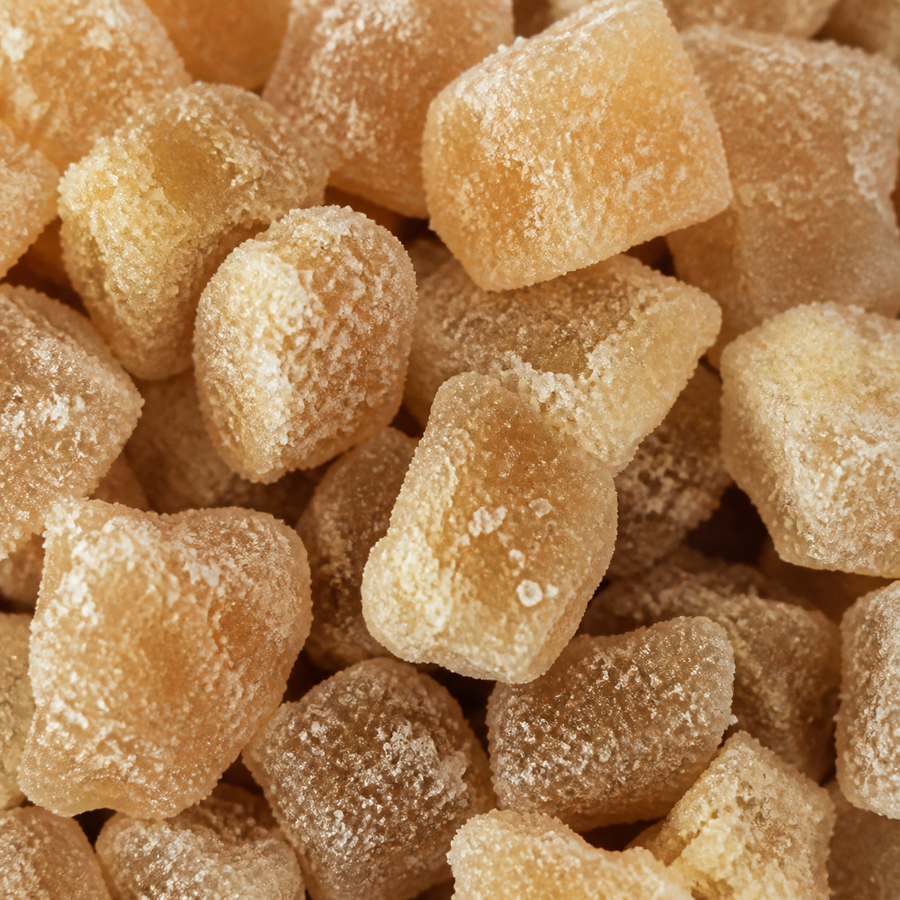 Organic Crystallised Ginger extreme ingredient close-up