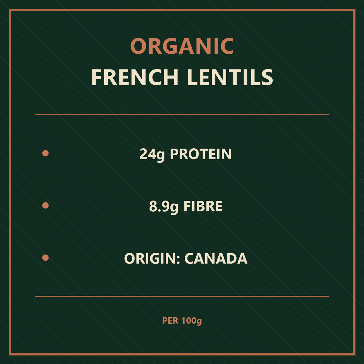 Organic French Type Lentils – nutrition and origin facts