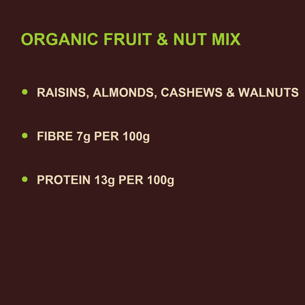 Organic Fruit & Nut Mix — benefits