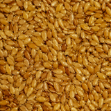 Organic golden flaxseed extreme close-up