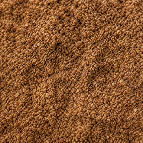 Extreme close-up of organic ground brown flaxseed