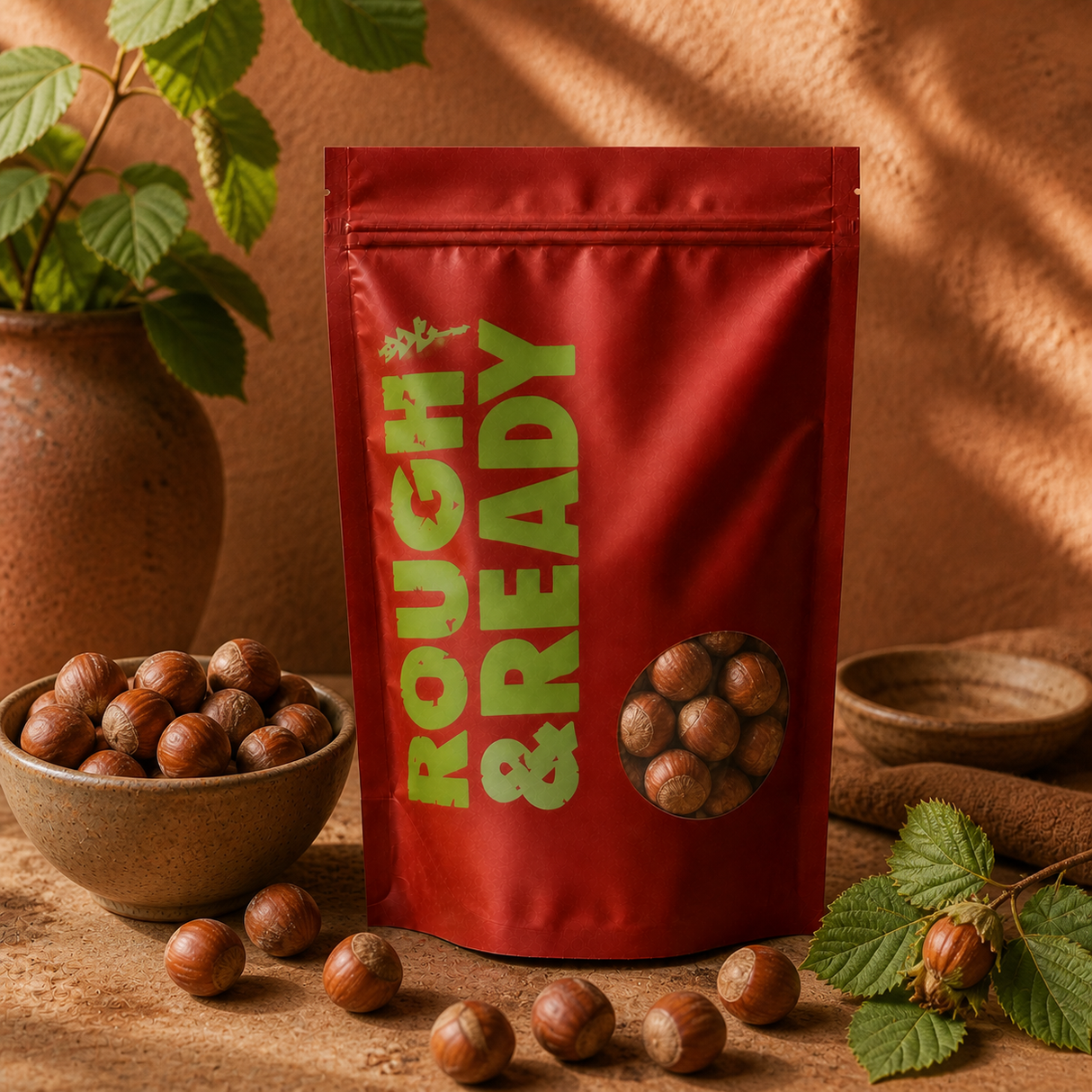Rough and Ready Organic Hazelnuts pouch