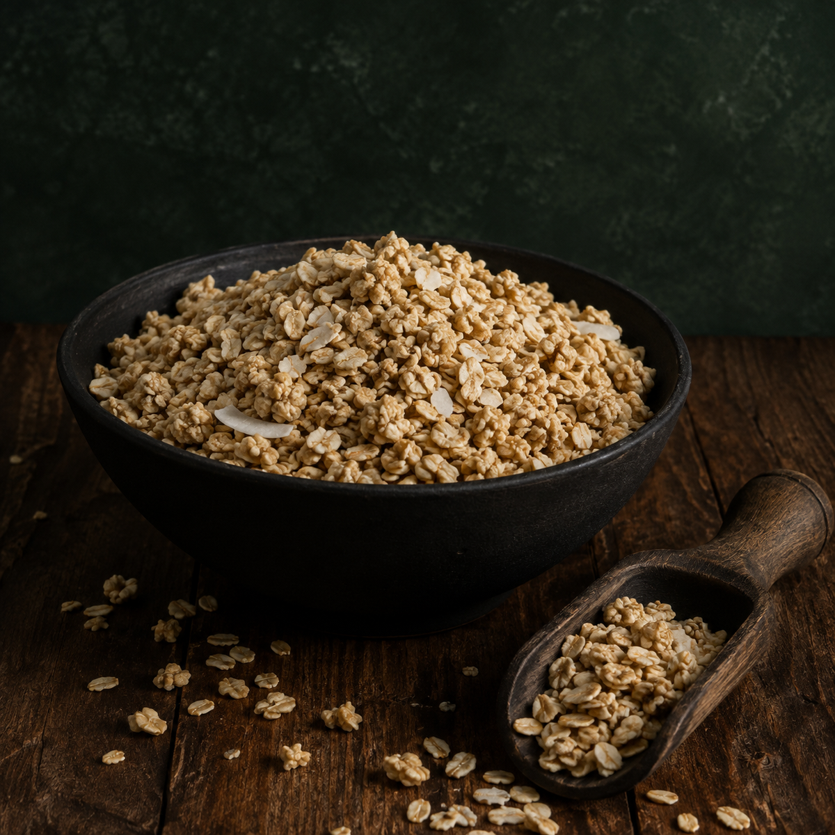 Organic oat granola base serving suggestion