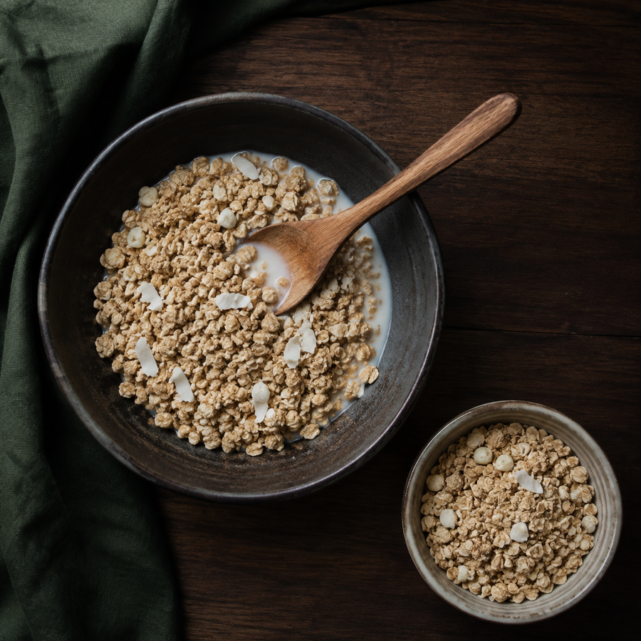 Organic oat granola breakfast idea