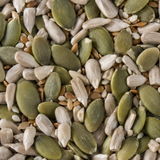 Extreme close-up of Organic Omega Four Seed Mix