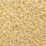 Organic orzo pasta extreme close-up