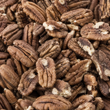 Organic pecan nuts extreme close-up