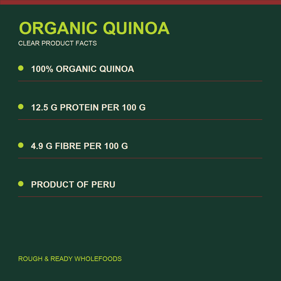 Organic Quinoa — factual product benefits