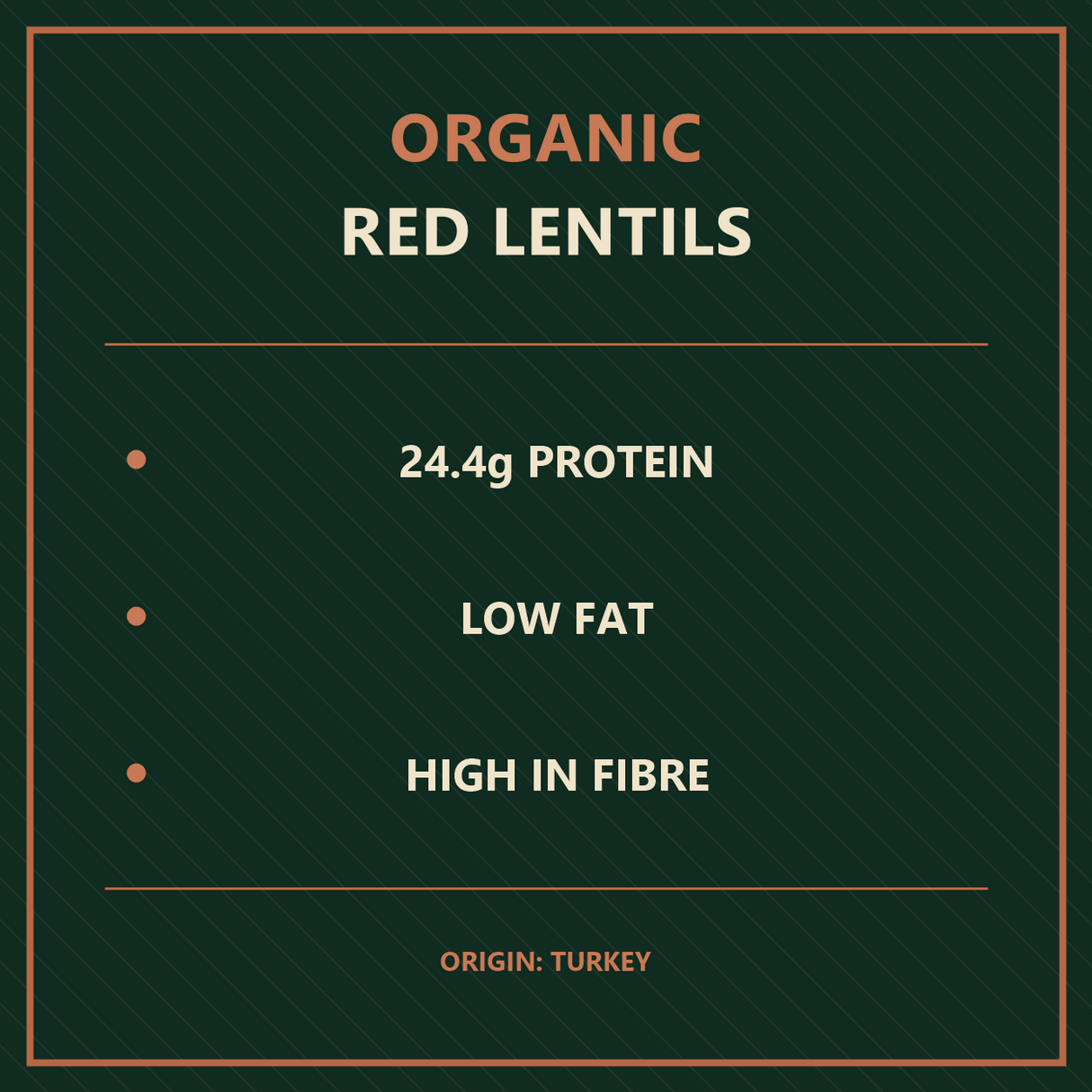 Organic red lentils product facts