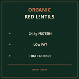 Organic red lentils product facts