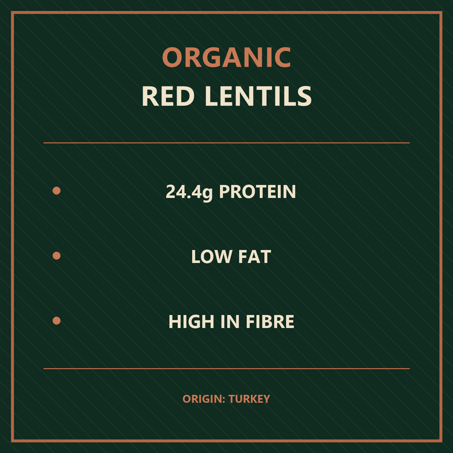 Organic red lentils product facts