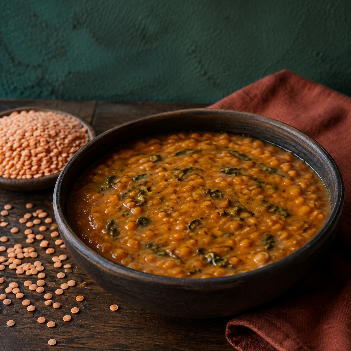 Organic red lentil dal