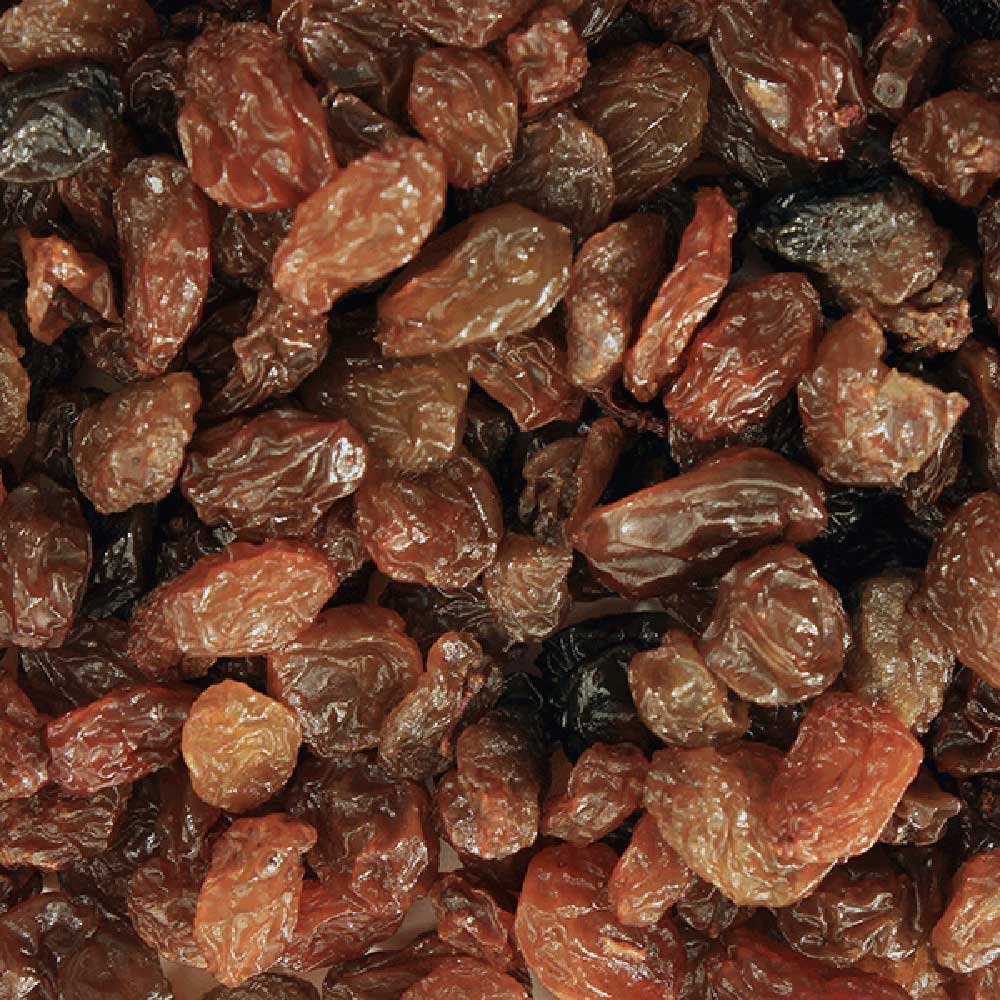Organic sultanas extreme close-up