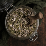 Organic Three Seed Mix stored in glass jar