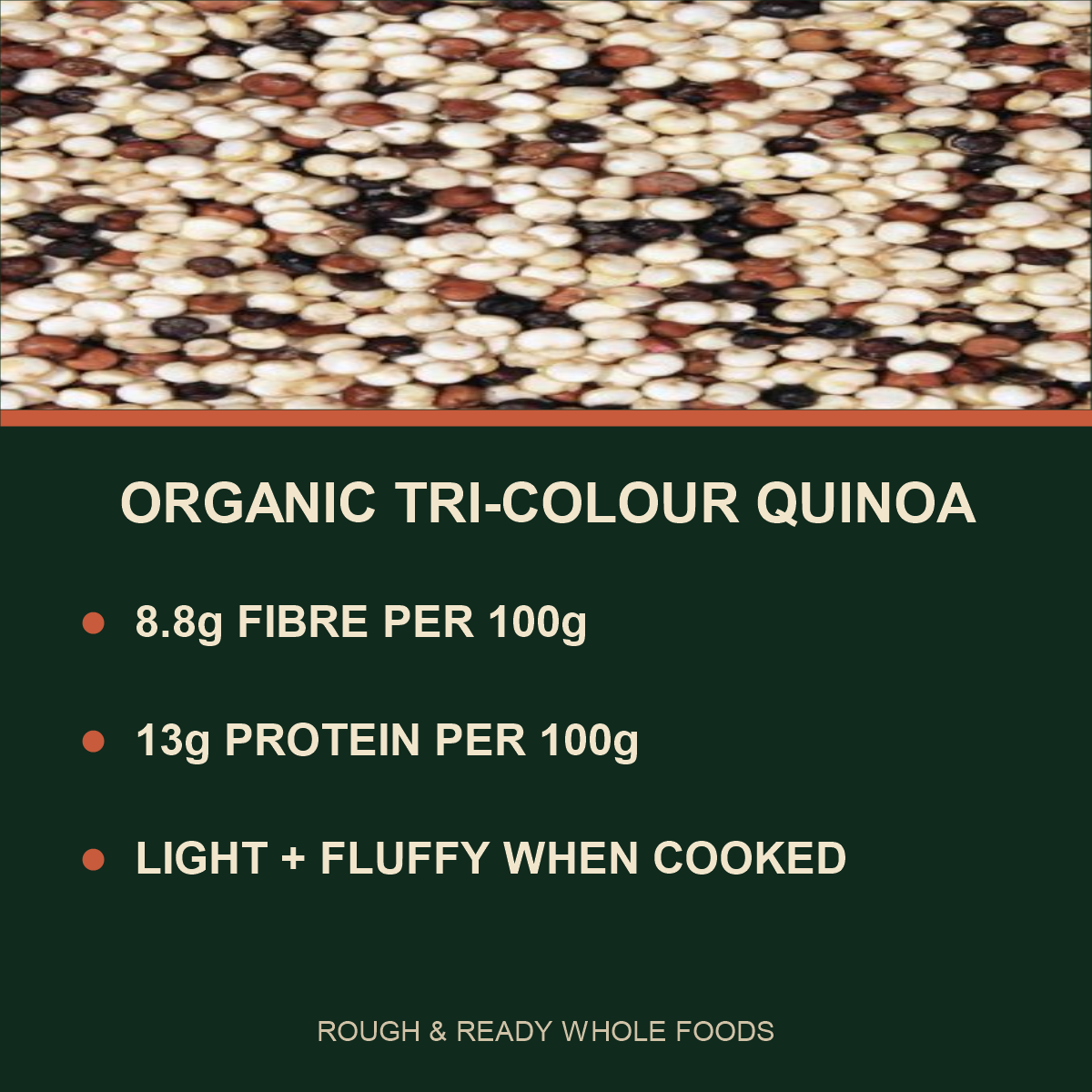 Organic Tri-Colour Quinoa product facts