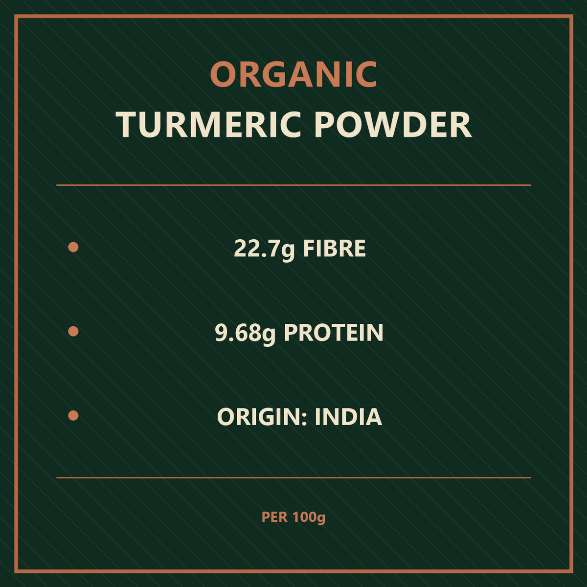 Organic Turmeric Powder — product facts