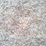 Organic White Basmati Rice – extreme close-up product hero