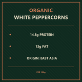 Organic White Peppercorns — factual benefits
