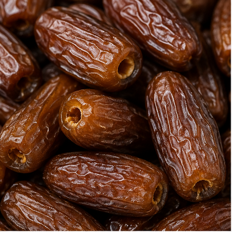 Organic pitted dates extreme close-up
