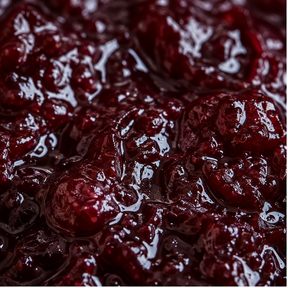 Organic plum jam extreme close-up
