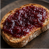 Organic plum jam on toast