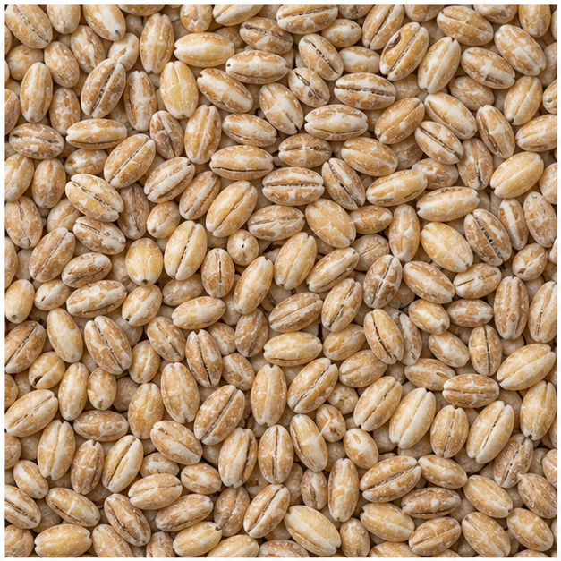 Organic pot barley extreme close-up