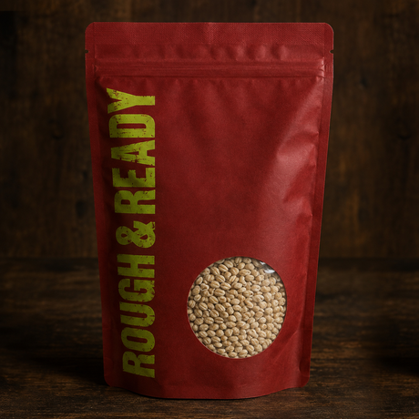 Rough & Ready pouch with pot barley window