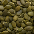 Organic pumpkin seeds extreme close-up