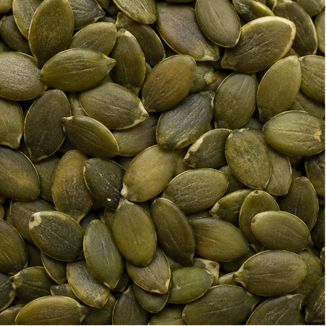 Organic pumpkin seeds extreme close-up