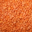 Organic red split lentils extreme close-up