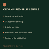 Infinity Foods Organic Red Split Lentils product facts