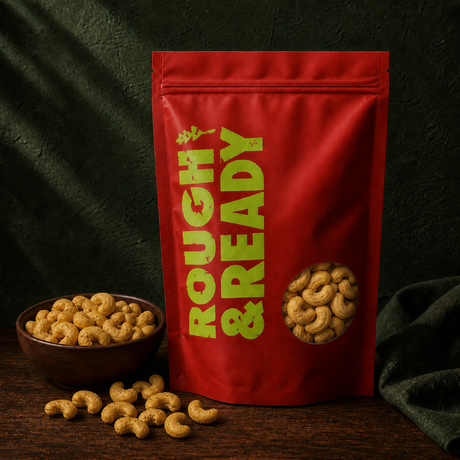 Rough and Ready Roasted and Salted Cashew Nuts pouch