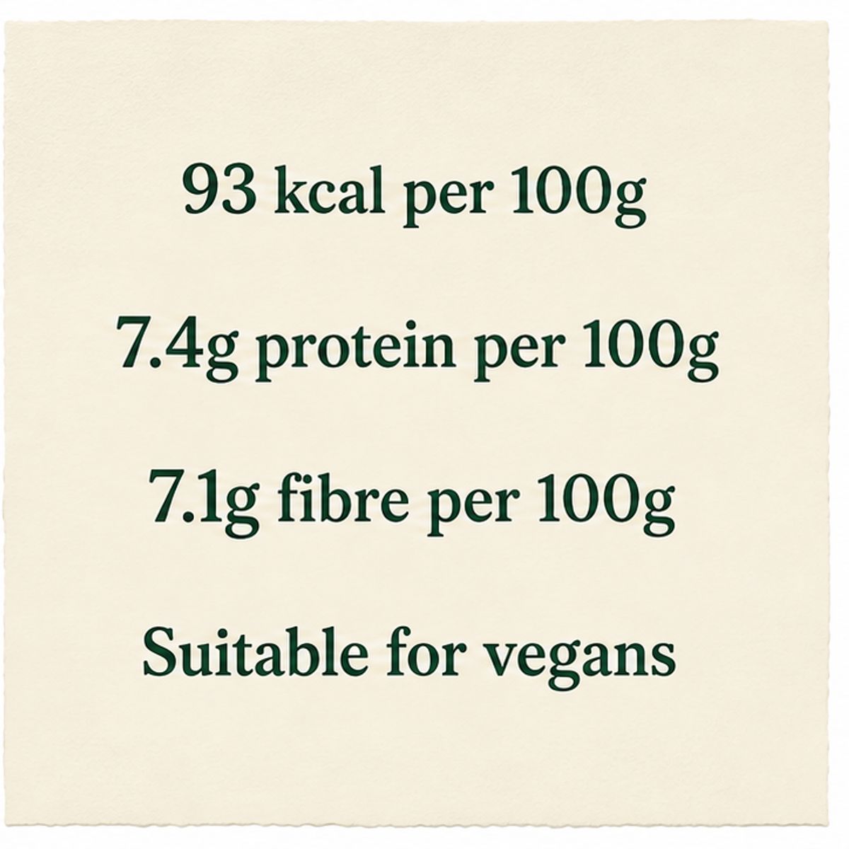 Biona Organic Butter Beans nutrition facts