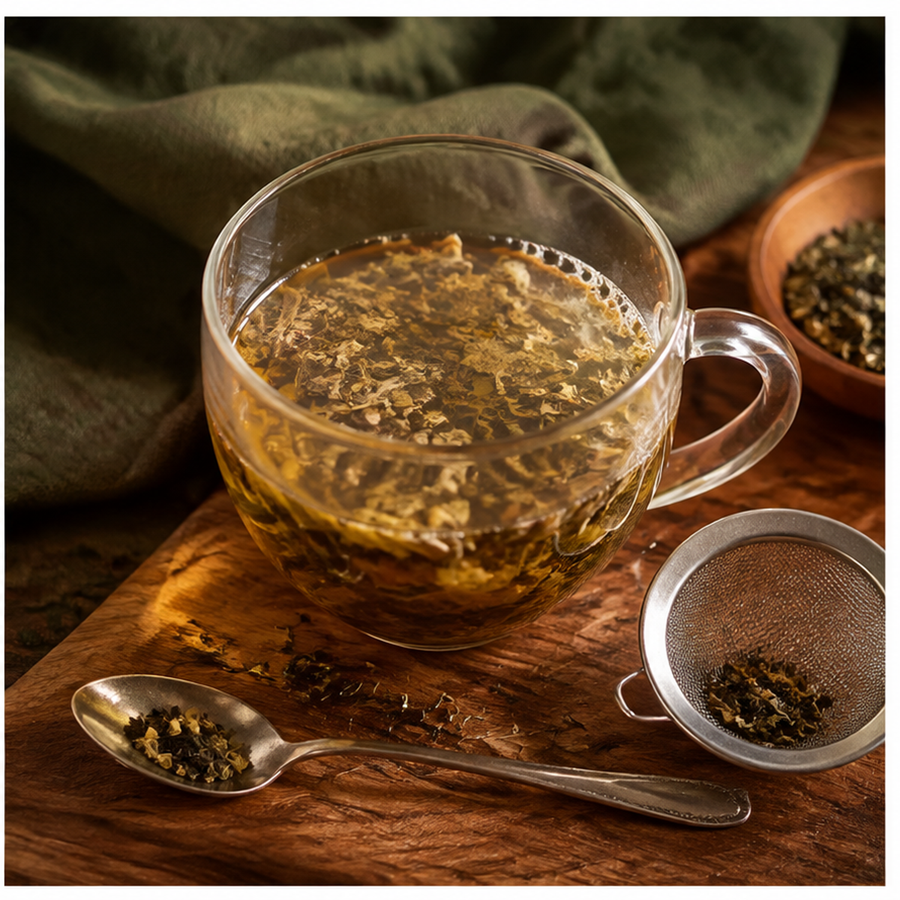 Preparing SHS Lu herbal tea