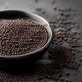 Organic black mustard seeds macro