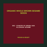 Organic whole brown sesame seed origin and allergen facts
