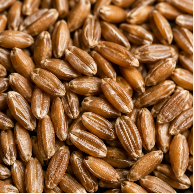 Organic spelt grain extreme close-up
