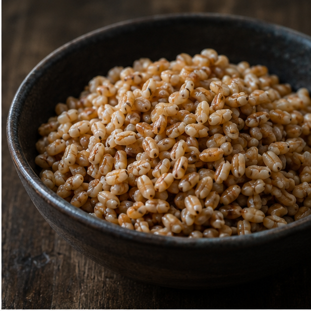 Cooked organic spelt grain