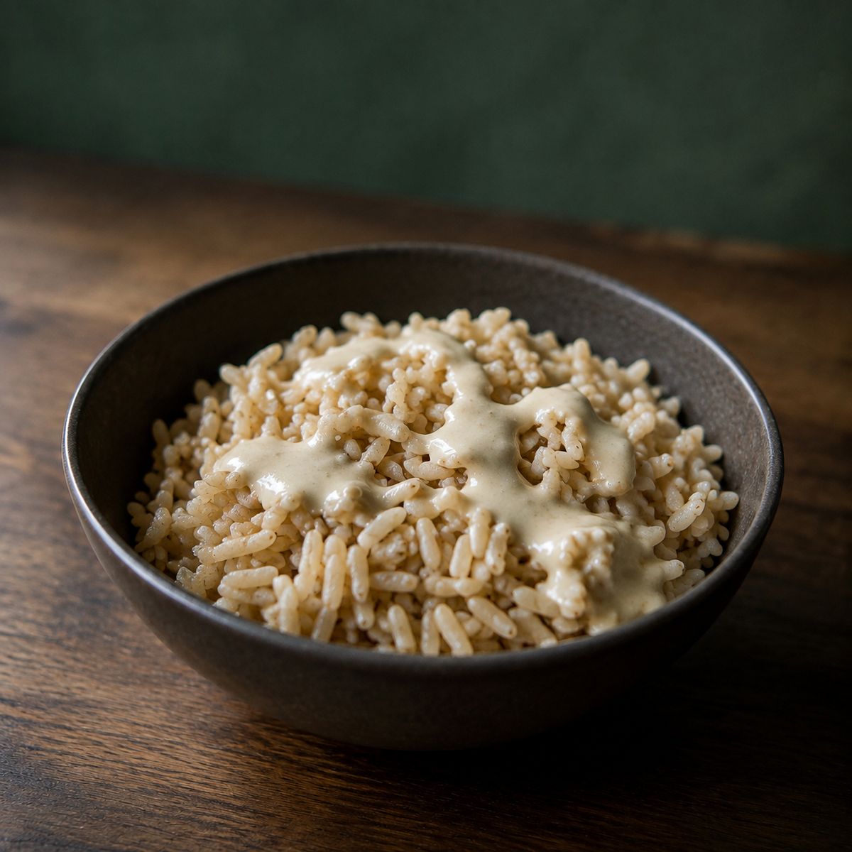 Brown rice with a light tahini dressing