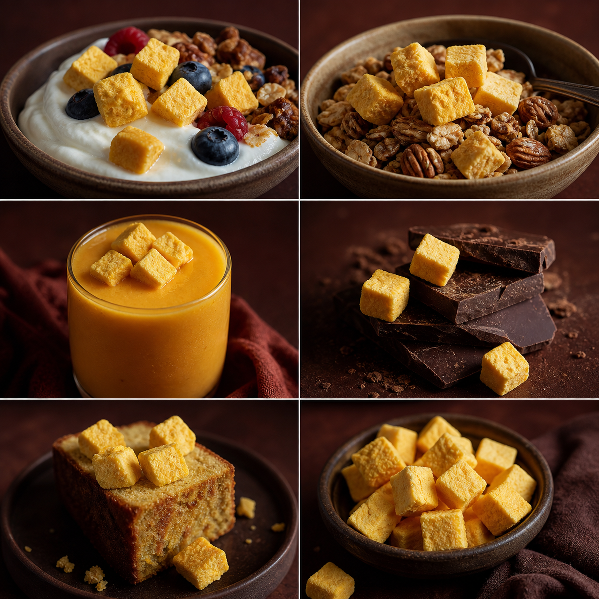Freeze Dried Mango Cubes — six ways to use