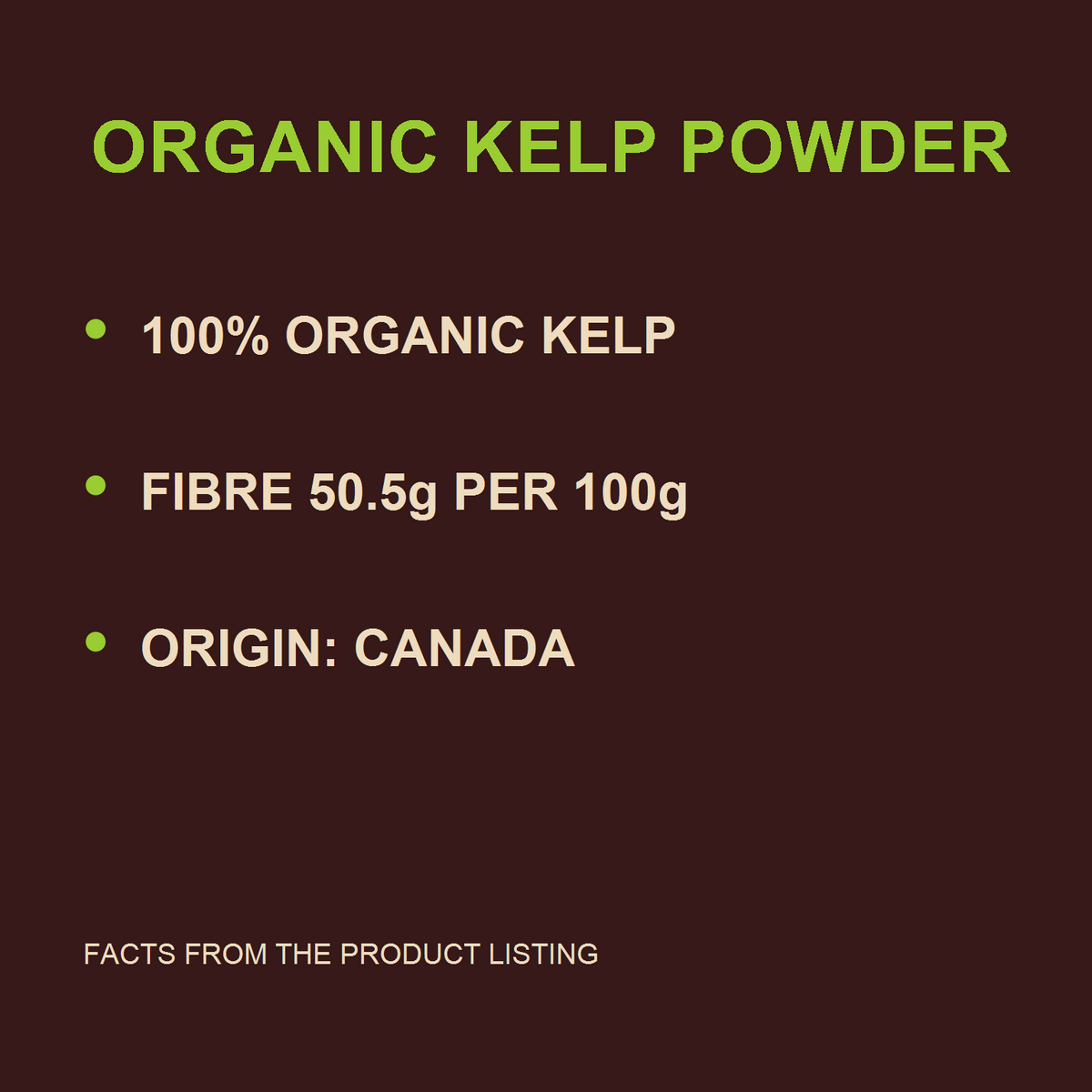 Kelp Powder Organic — factual benefits