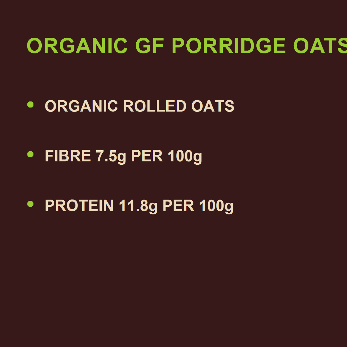 Infinity Foods Organic Gluten Free Porridge Oats — factual benefits
