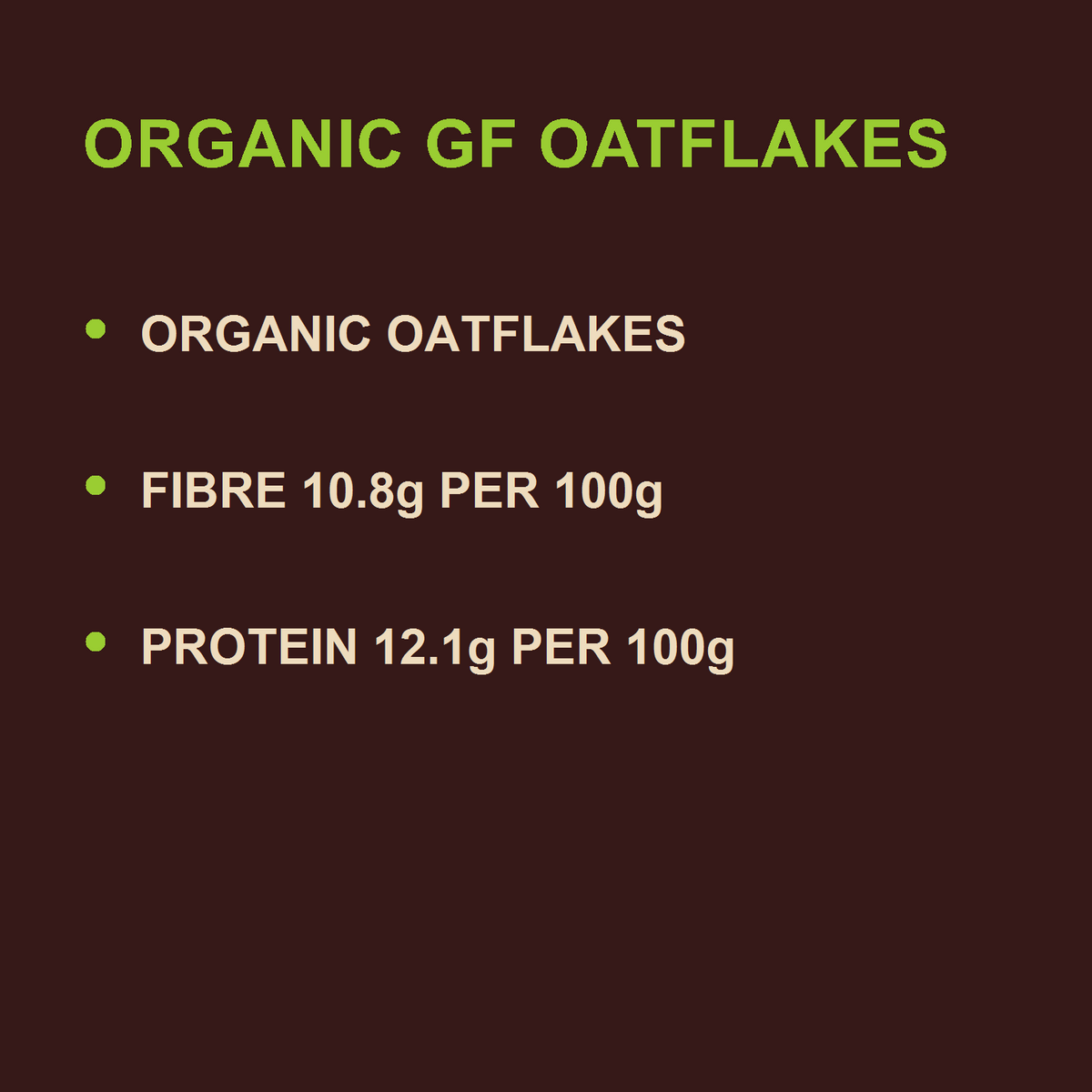 Organic Gluten Free Rolled Oatflakes — factual benefits