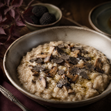 Black truffle oil risotto serving suggestion