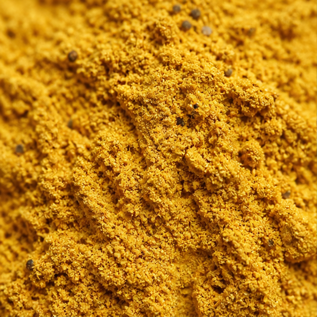 Organic turmeric latte powder extreme close-up