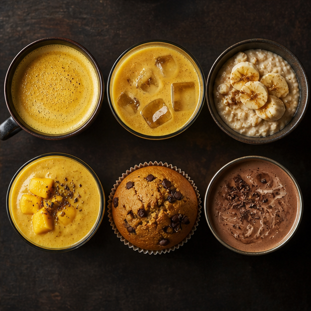 Six ways to serve organic turmeric latte