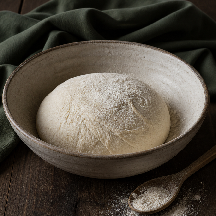 Dough made with vital wheat gluten flour
